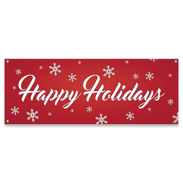 Signmission Happy Holidays Banner Concession Stand Food Truck Single Sided B-30085